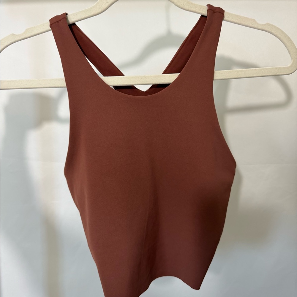 Nike Yoga Dri-Fit Crop Top Brownish red Sports Bra Tank Size S - Picture 2 of 10